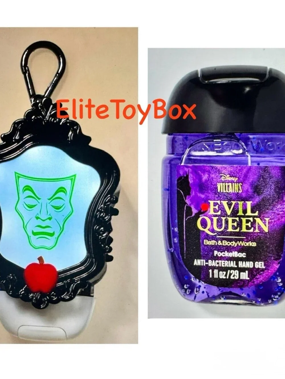 Bath & body works evil queen light up hand sanitizer holder with hand sanitizer.